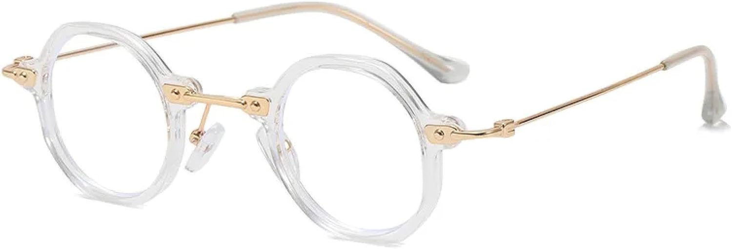 

Солнцезащитные очки с защитой UV400 | Маленькие круглые металлические линзы с прозрачными линзами | для женщин и мужчин, для занятий спортом на открытом воздухе и вождения DSVIGF, Trans Clear