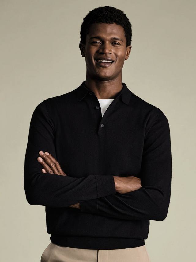 

Длинная поло из мериносовой шерсти Charles Tyrwhitt