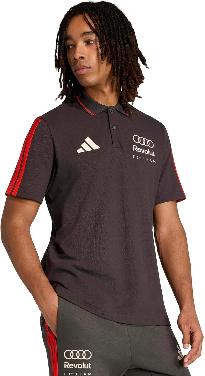Футболка-поло Adidas Alphaskin для мужчин Audi Formula One Team, черный — фото 2