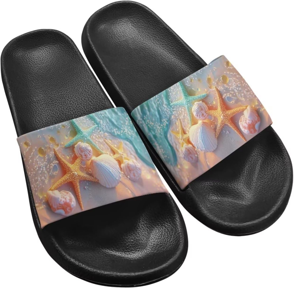 

Тапочки для женщин и мужчин, нескользящие, быстросохнущие, для душа, сандалии для ванной комнаты, плоские сандалии из ЭВА Hechitok, Starfish Shell