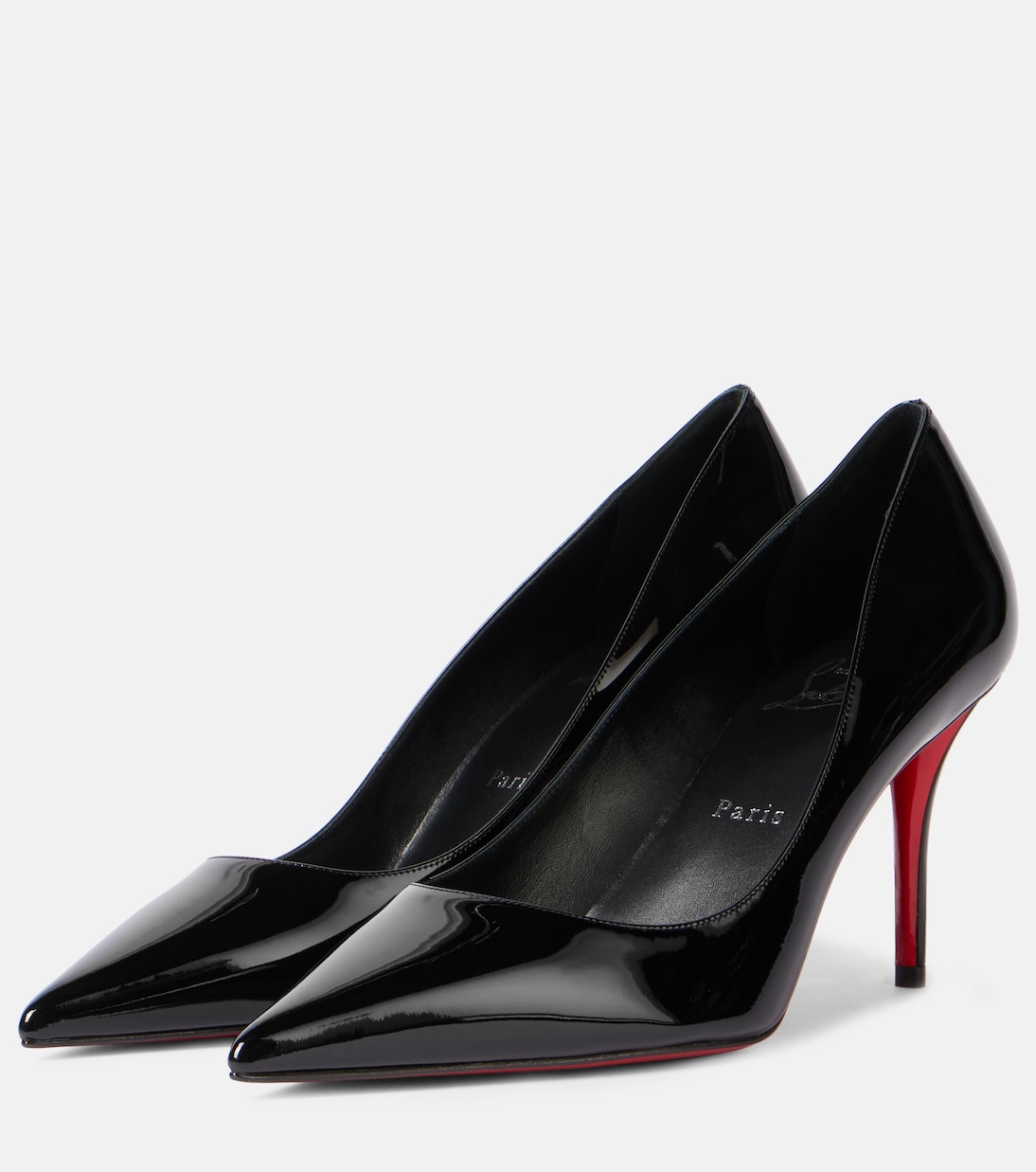 Туфли-лодочки Miss Z 80 из лаковой кожи Christian Louboutin, Black/Lin Black — фото 4