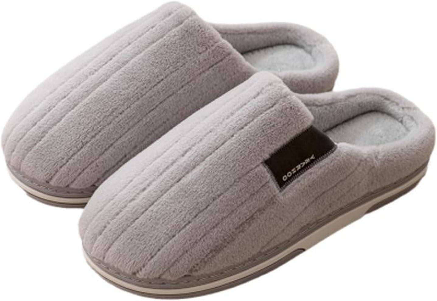 

Мягкие мужские тапочки большого размера, уютные тапочки с открытой пяткой, мягкая резиновая подошва, домашние тапочки для мужчин, плюшевые тапки для спальни Oukisam, серый