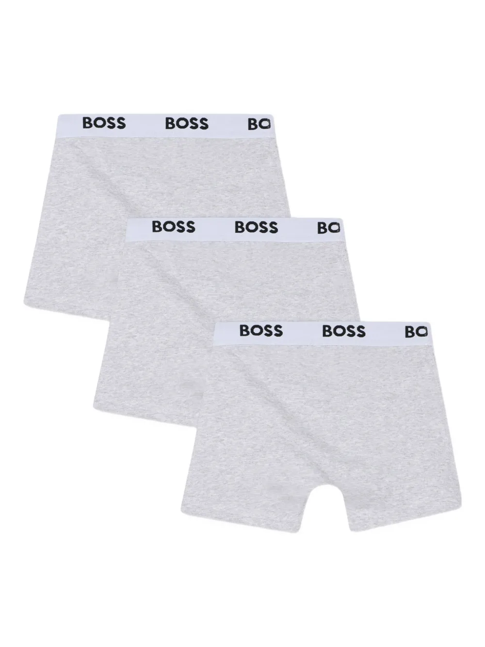Комплект из трех боксеров с логотипом BOSS Kidswear, серый — фото 2