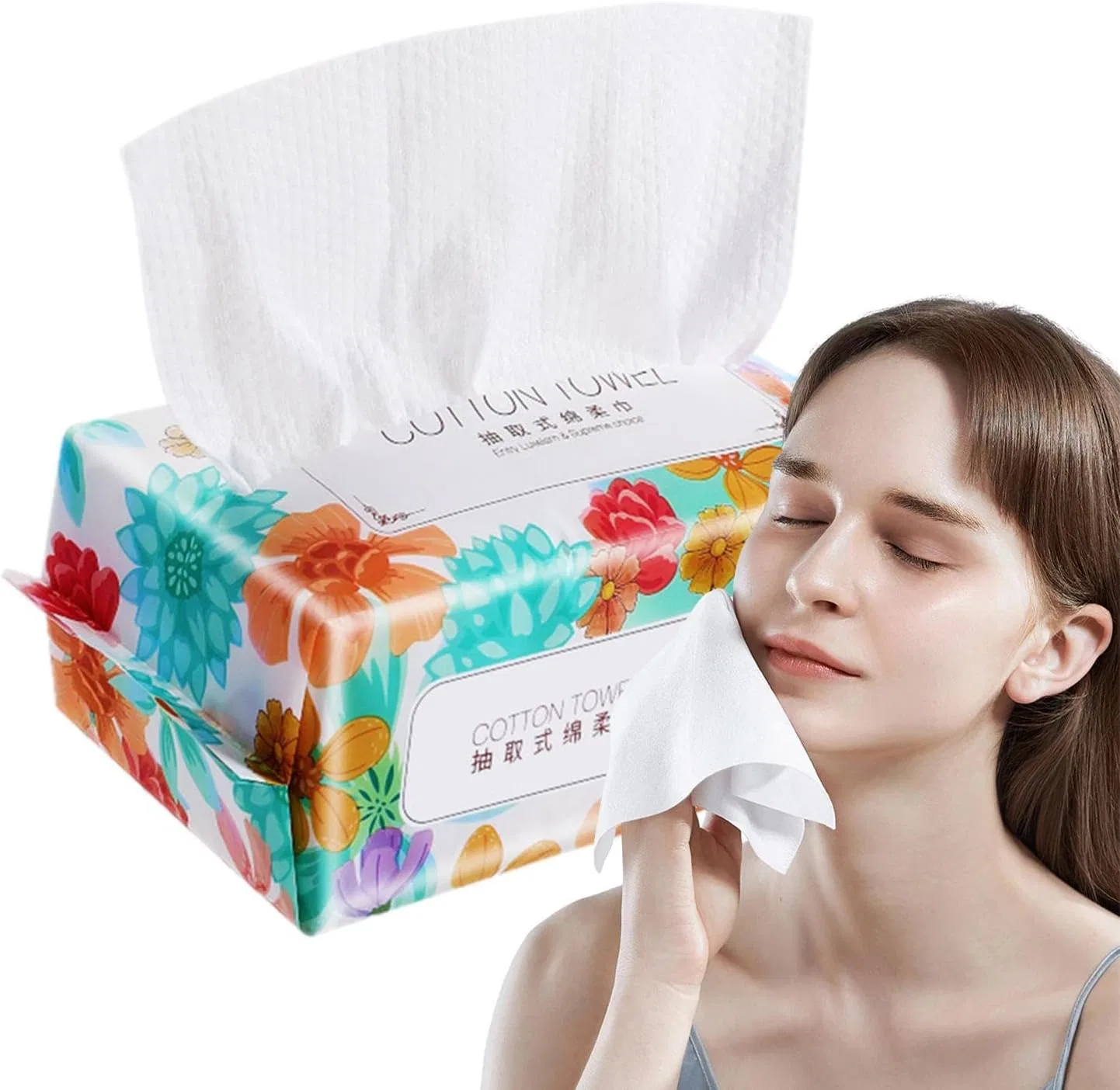Салфетки для лица Soft Cotton Tissue, 100 шт, белые