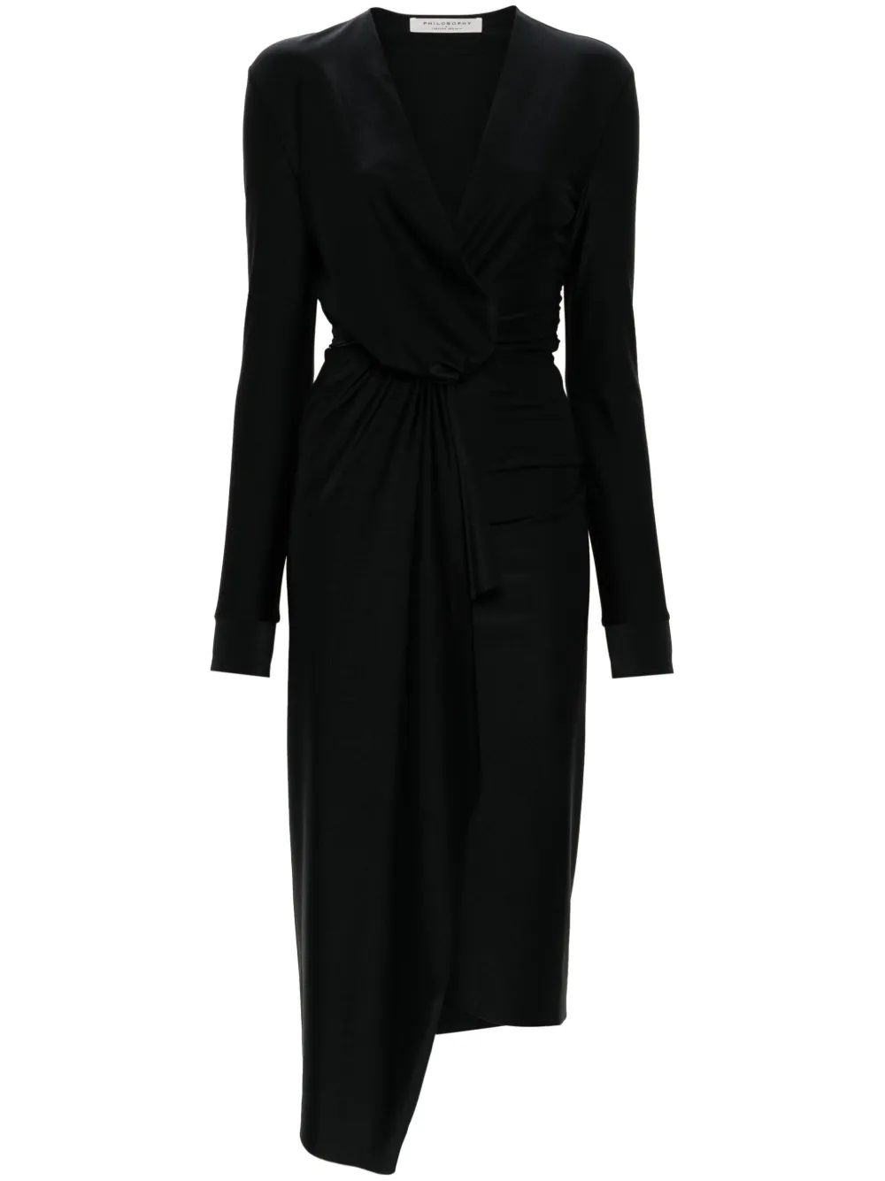 

Платье миди асимметричного кроя Philosophy Di Lorenzo Serafini, черный