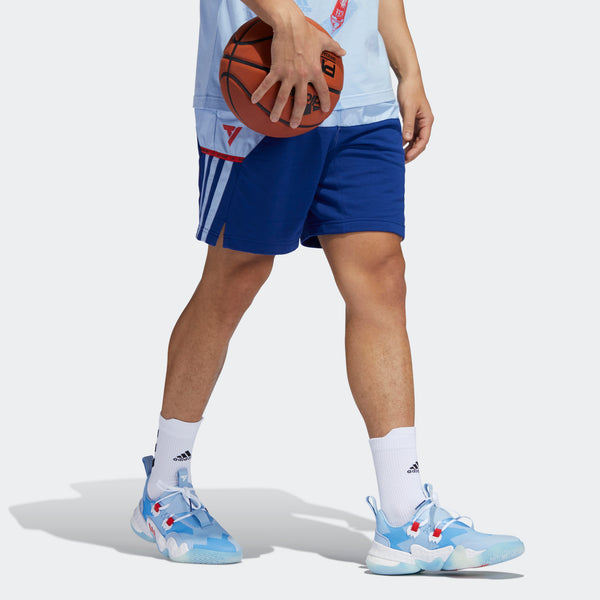 Шорты trae short colorblock basketball sports shorts blue Adidas, синий — фото 4