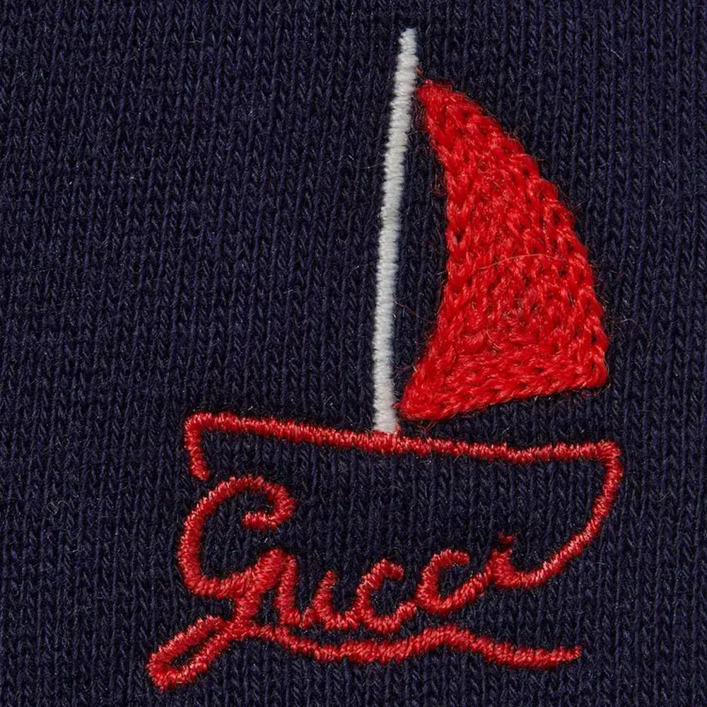 Детские трикотажные спортивные штаны GUCCI SS25 темно-синие — фото 4