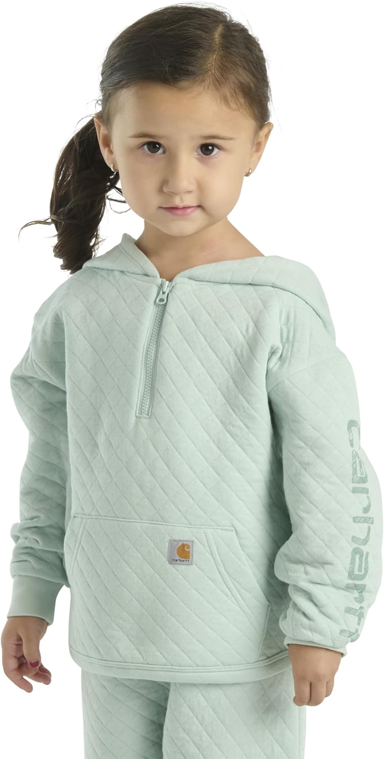 Carhartt девочки худи с длинным рукавом и молнией до середины, Pastel Green — фото 3
