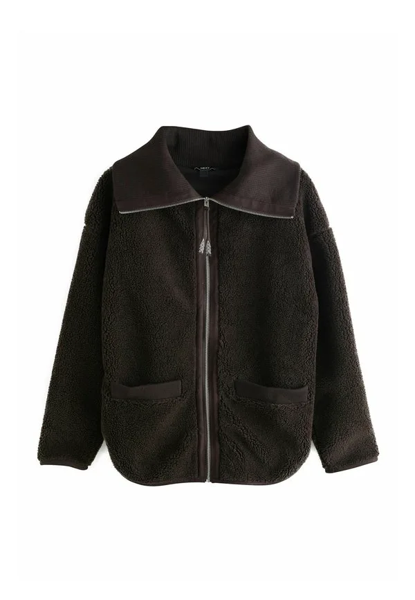 Флисовая куртка borg на молнии Next, Chocolate Brown
