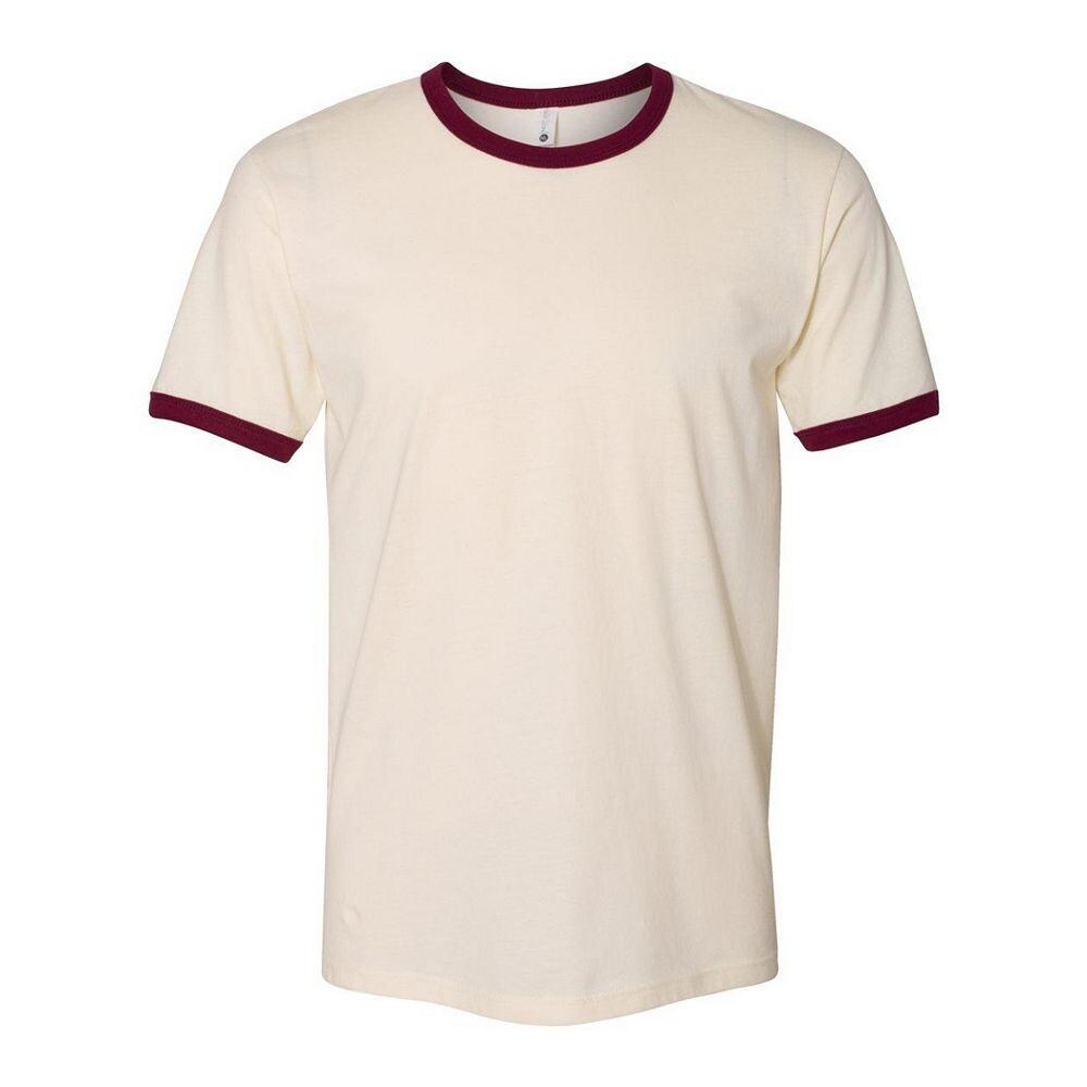 

Хлопковая футболка унисекс Next Level Ringer, цвет Natural And Maroon