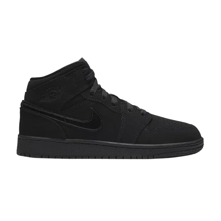 

Кроссовки Air Jordan Air Jordan 1 Mid GS 'Triple Black', черный