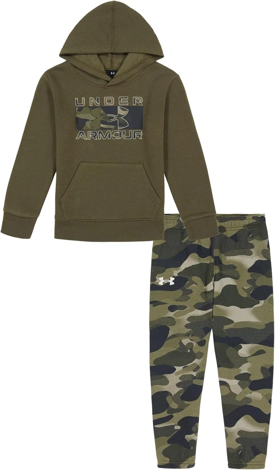 Детская толстовка и брюки, Under Armour, набор из 2 предметов, Green Camo Lock