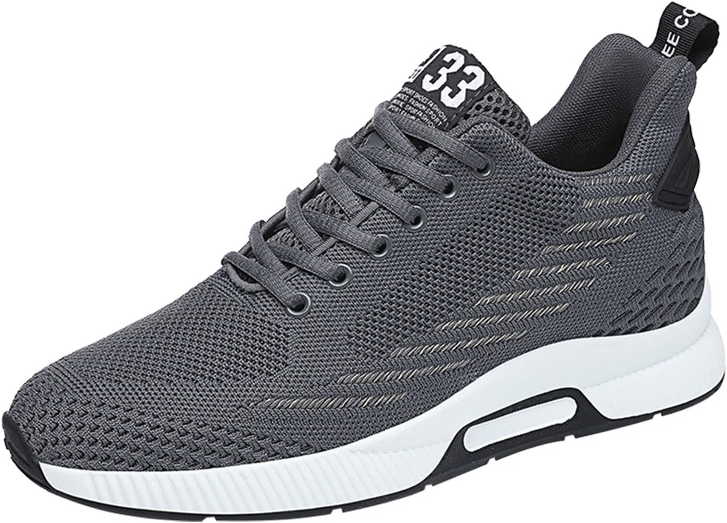 

Мужские кроссовки-платформы YUKTOPA с шнуровкой, спортивные, увеличение роста на 6 см, невидимые кроссовки-подъемники, серый