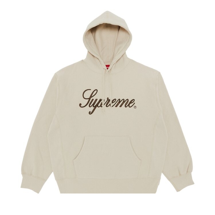 

Толстовка Supreme Embroidered Script Hooded Sweatshirt, цвет Stone