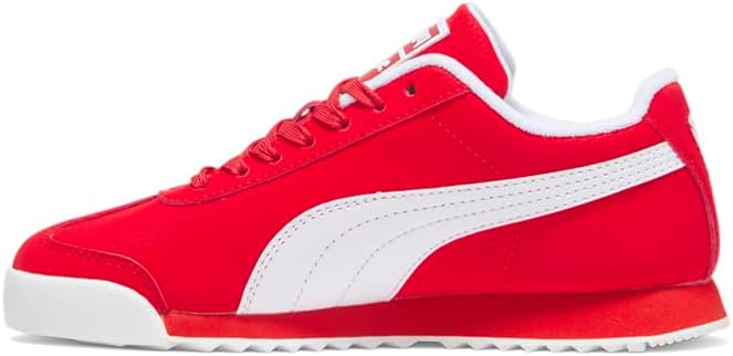 Детские кроссовки Puma Unisex-Child Roma (для детей постарше), белый/красный — фото 3