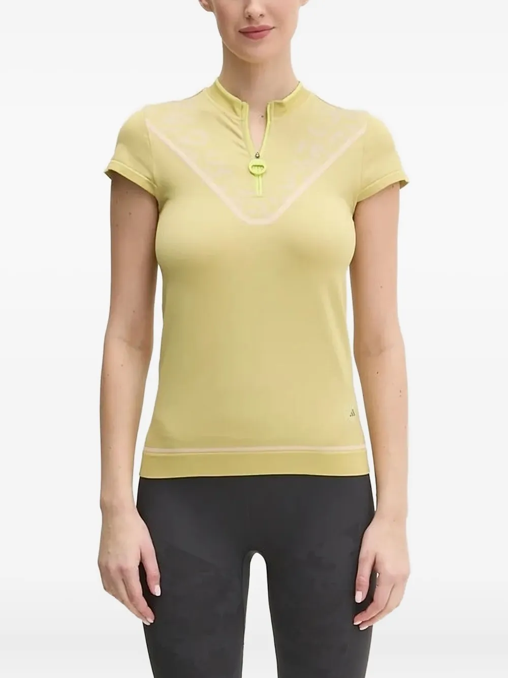 

Топ Truenature Golf с короткими рукавами и застежкой-молнией на воротнике adidas by Stella McCartney, желтый