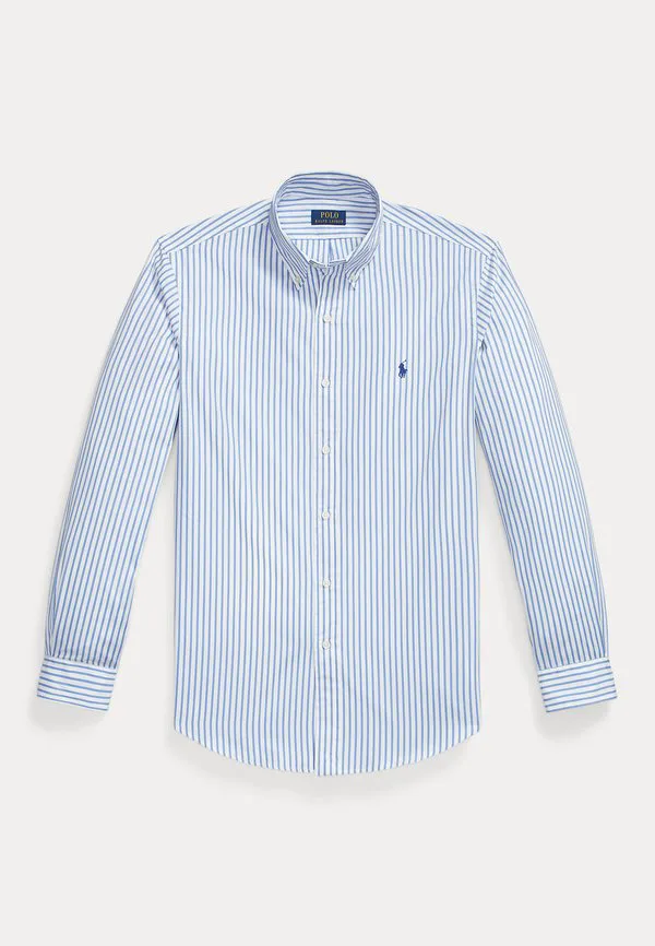 Рубашка из полосатого поплина, сшитая на заказ. Polo Ralph Lauren, White/Blue — фото 4