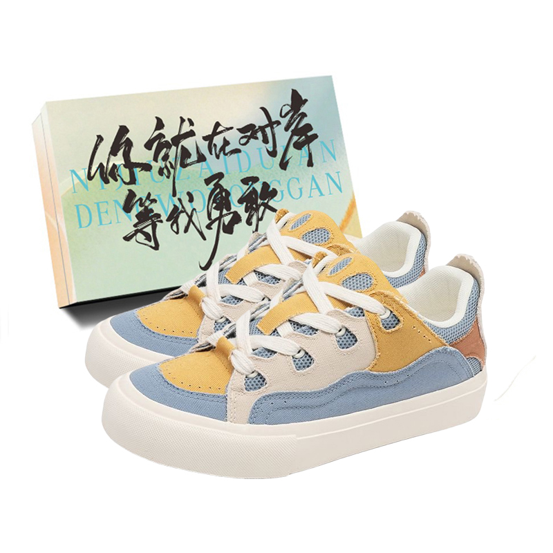 

JimiXiong Мужские низкие скейтерские кроссовки Haze Blue с коробкой, цвет Haze Blue+Shoe Box