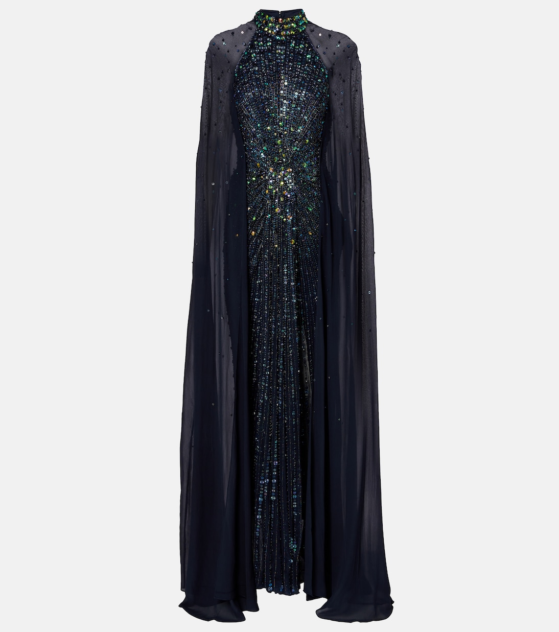 

Платье Теа с накидкой и пайетками Jenny Packham, Ink