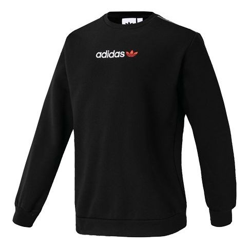 

Толстовка originals linear crew logo printing casual sports black Adidas, черный