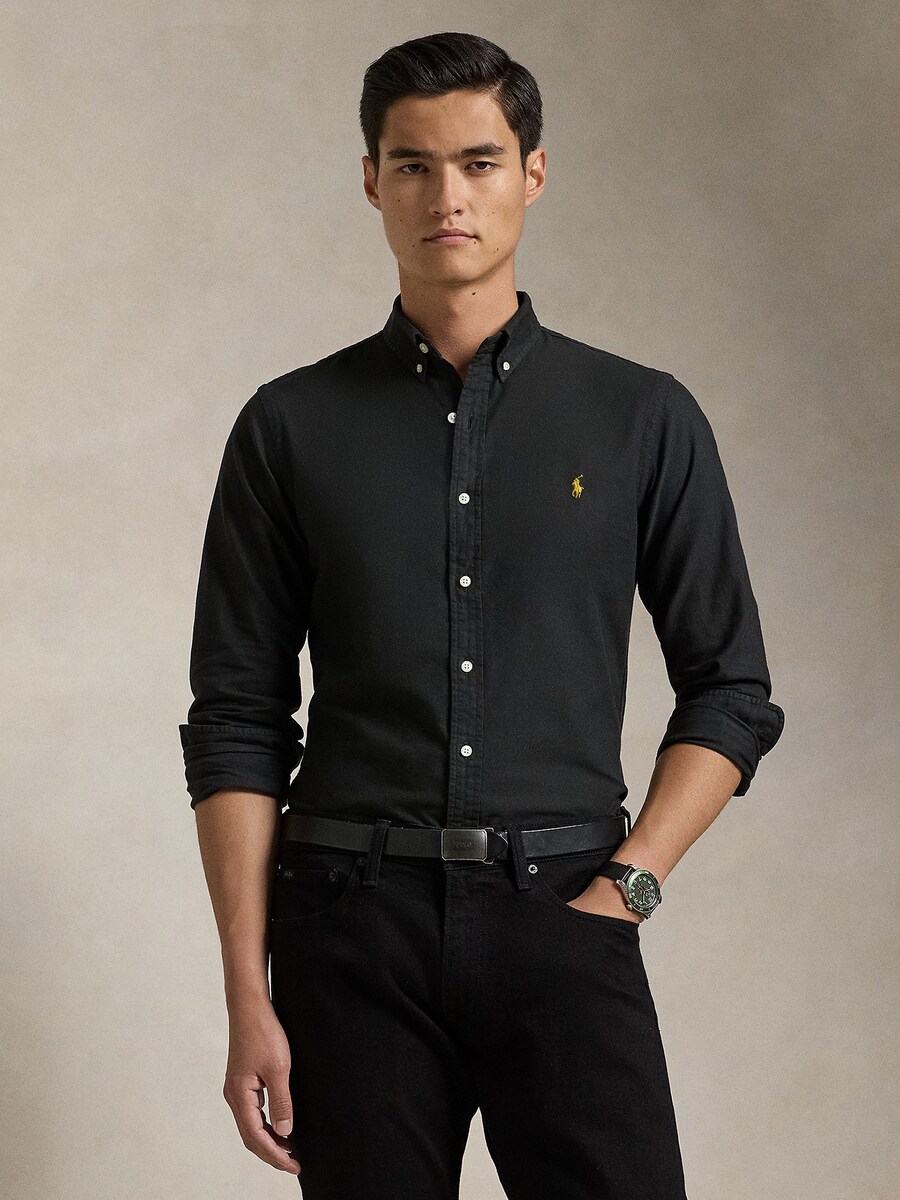 Повседневная рубашка Polo Ralph Lauren Slim fit Button Up Shirt, черный — фото 2