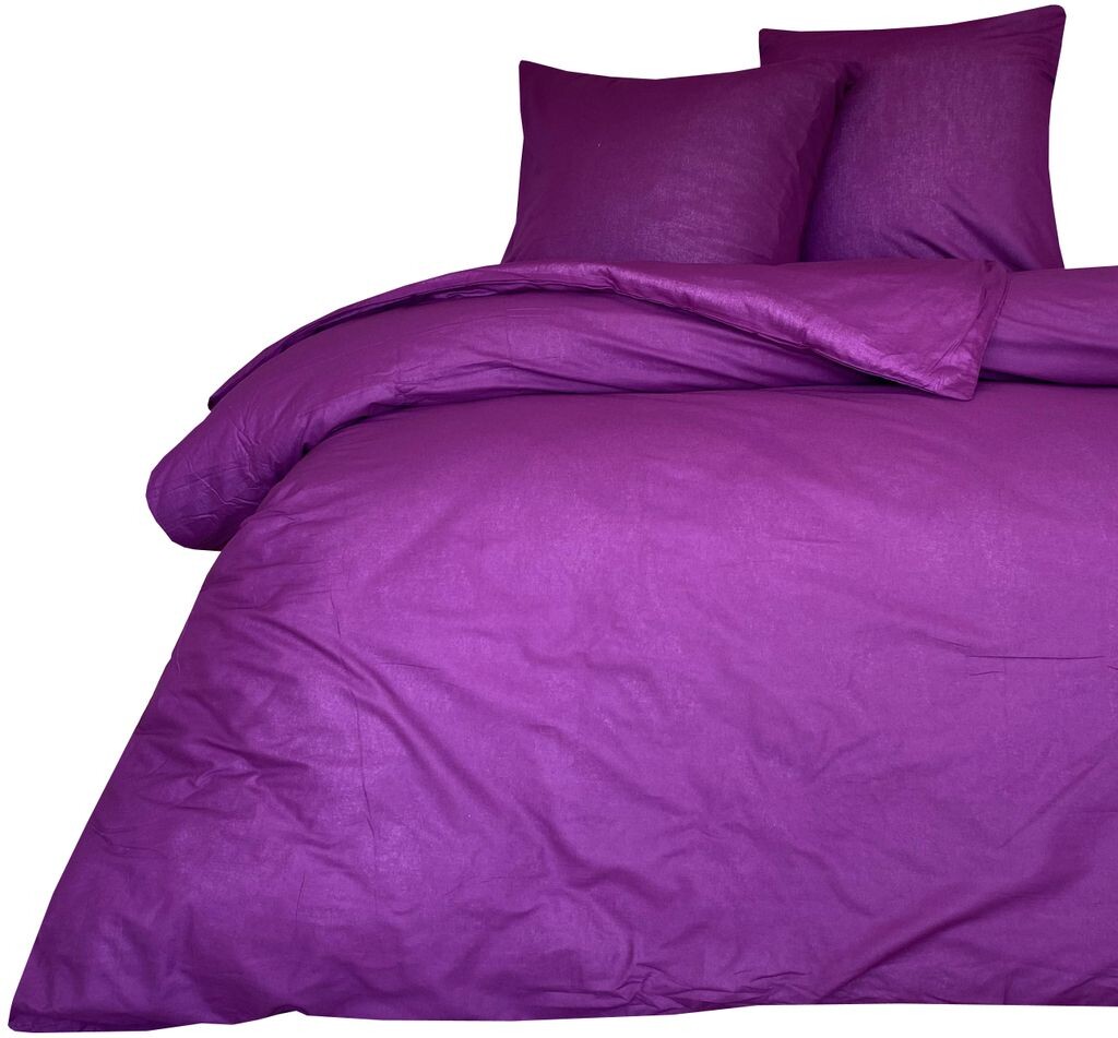 

Постельное белье 200х200 + 80х80 см 100% хлопок Renforce фиолетовый однотонный комплект, 3 шт leonado vicenti