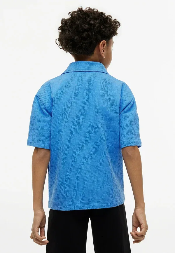 Рубашка Tommy Hilfiger Essential relaxed fit seersucker short sleeve shirt, копенгагенский синий — фото 3