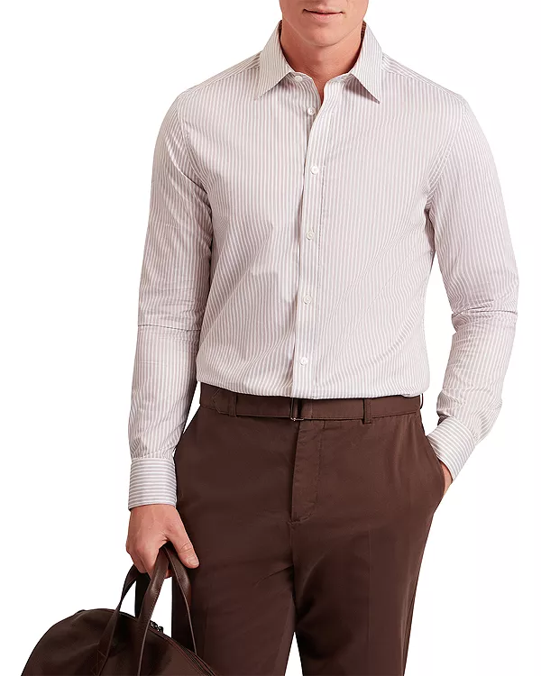 

Рубашка Sohoe с длинными рукавами, прямого кроя, в полоску Ted Baker, бежевый