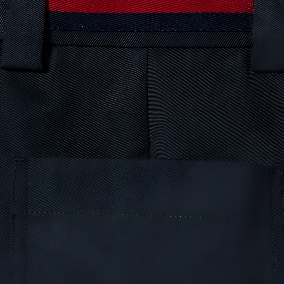 Шорты GUCCI двойные хлопковые из твила с паутинкой, синие — фото 4