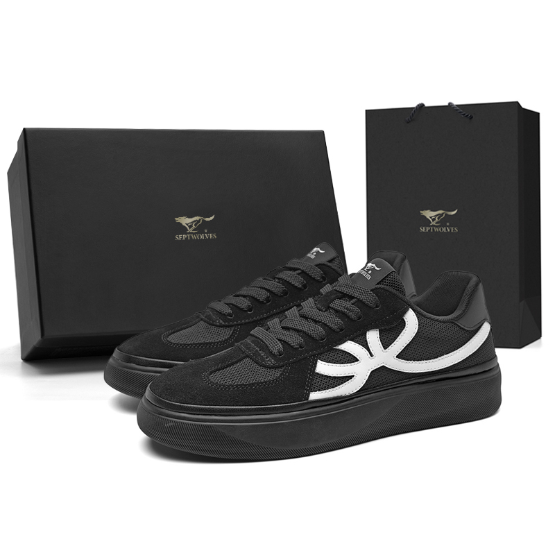 

SEPTWOLVES Мужские кеды низкие черные, цвет Black (Standard Leather Shoe Size)