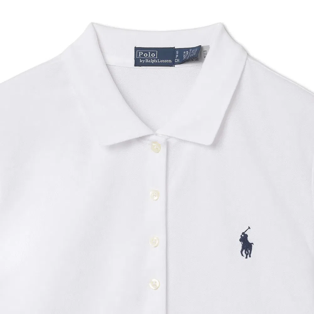 Женская футболка поло с пуговицами белая от Polo Ralph Lauren — фото 3