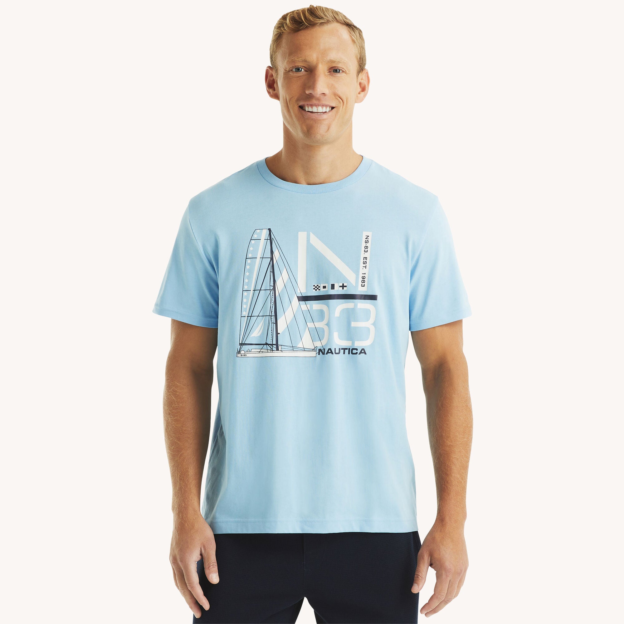 

Футболка для сна Nautica Mens Sailboat, цвет noon blue