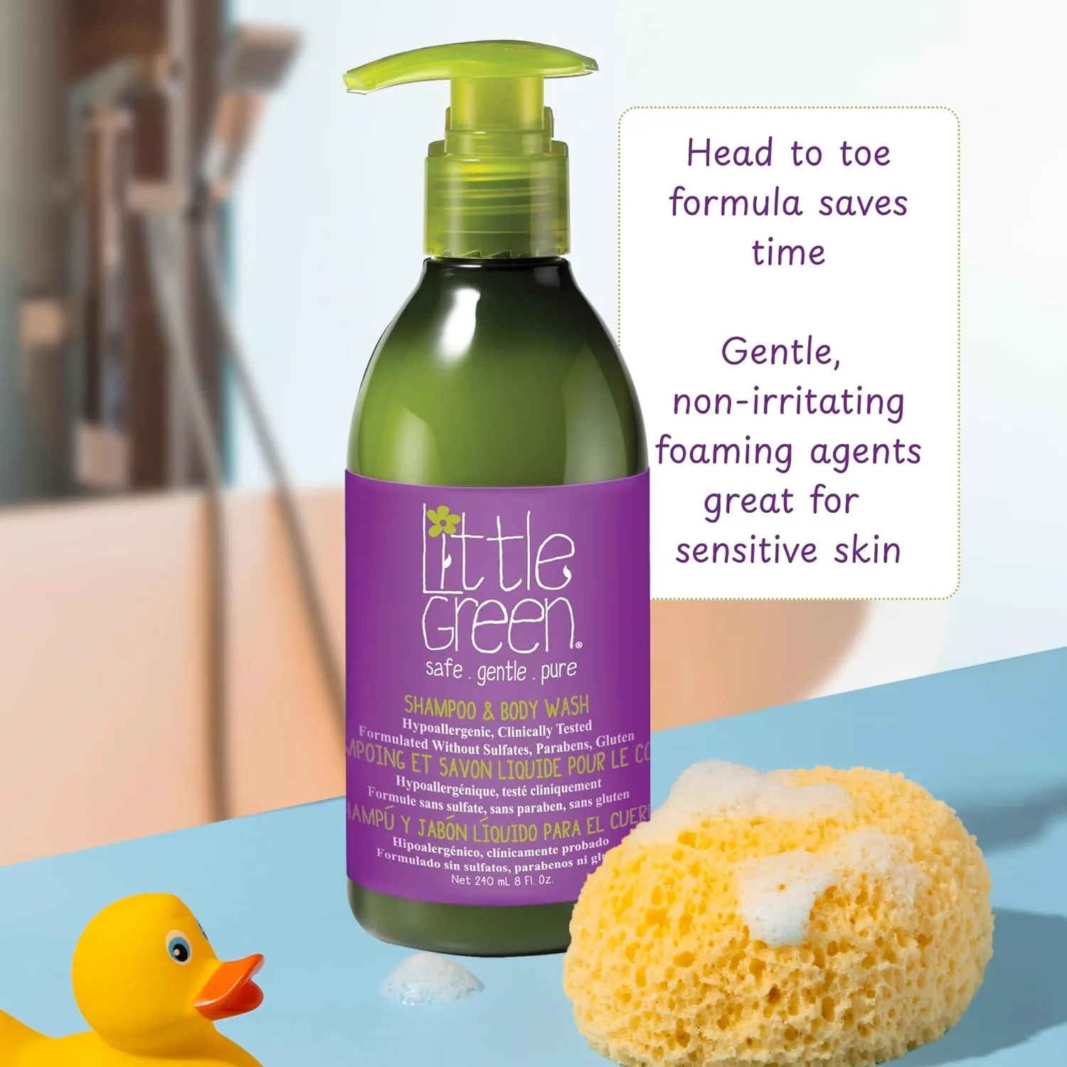 Детский шампунь и гель для душа Little Green 226.80 г (1 шт.), Green — фото 4