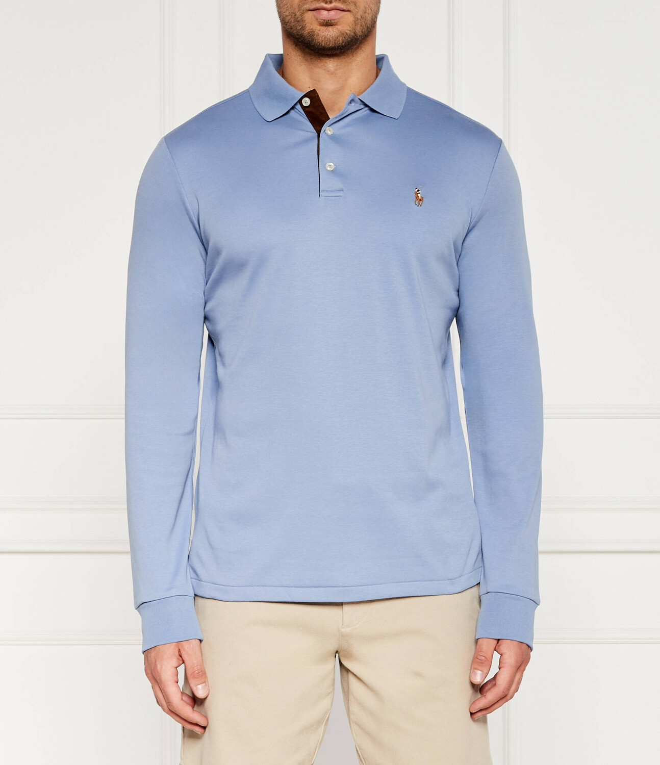 

Поло POLO RALPH LAUREN Custom slim fit, синий