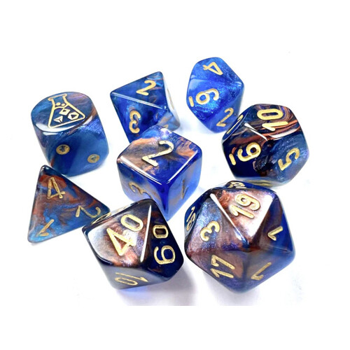 

Игровые кубики Lustrous Polyhedral Azurite/Gold 7-Die Set (With Bonus Die)