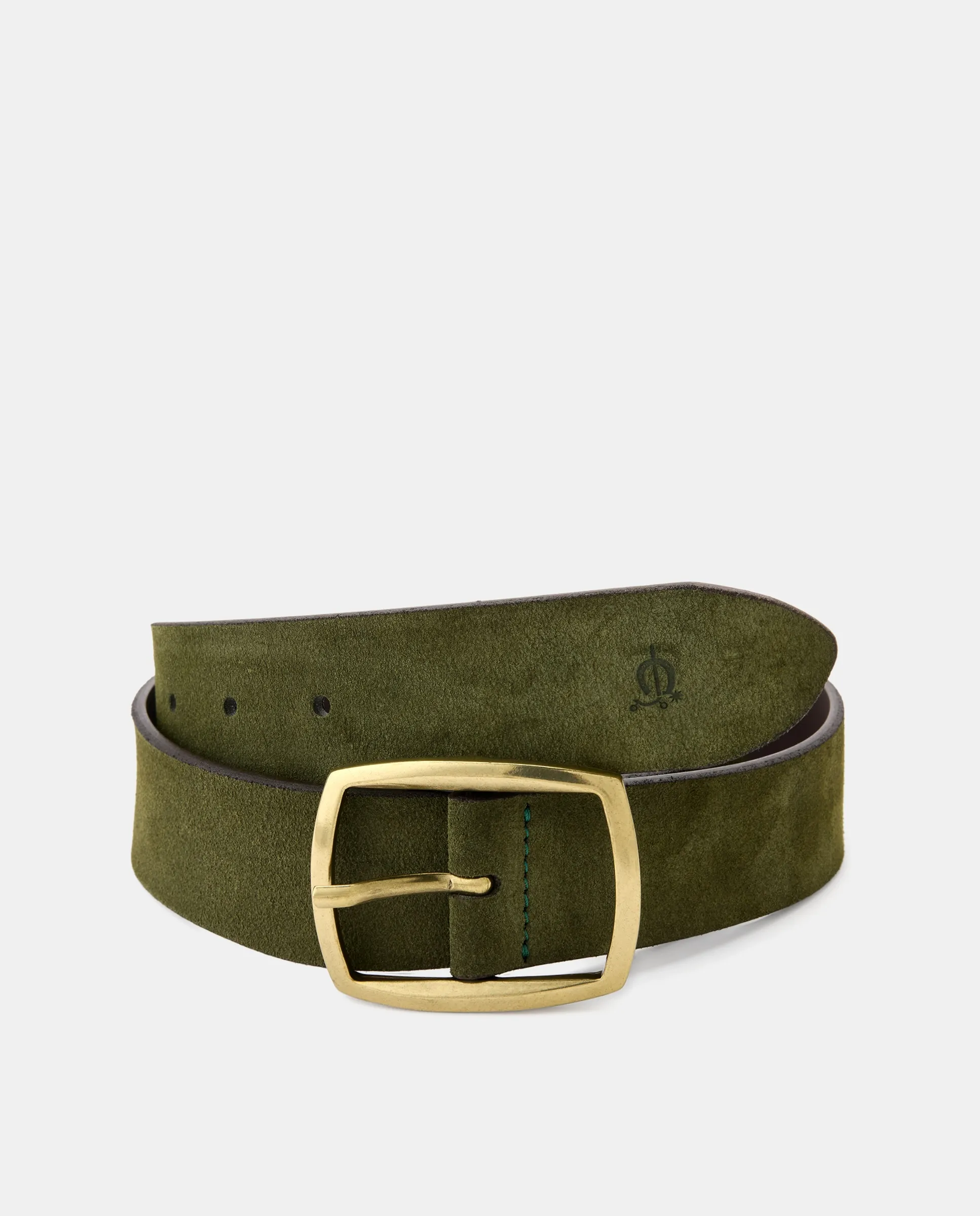 

Плоский кожаный ремень с двойной пряжкой El Caballo, зеленый