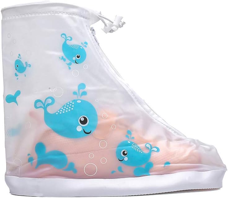 Child Waterproof Shoe Covers Outdoor Rain Overshoes for Girls Boys Chiximaxu, Blue Dolphin — фото 3