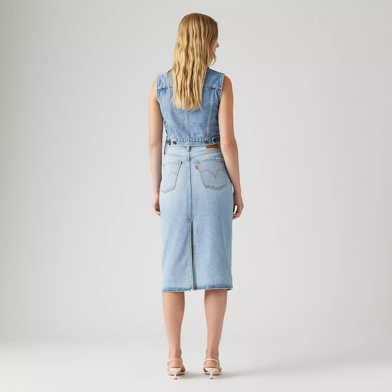 Юбка с высокой посадкой и разрезом Levi's, цвет Riveting Clean Hem - Light Wash — фото 3