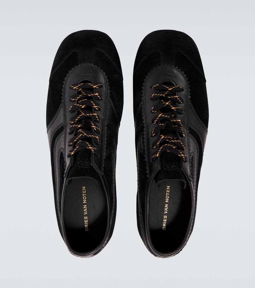 Кроссовки из замши с кожаными вставками Dries Van Noten, Black — фото 4