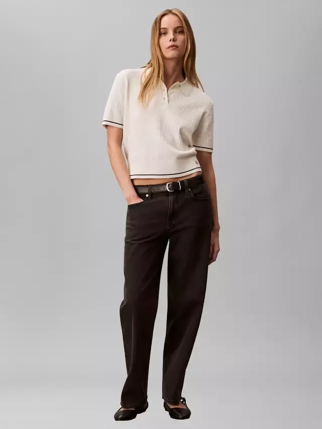 Поло с контрастными цветами, цвет тофу Calvin Klein