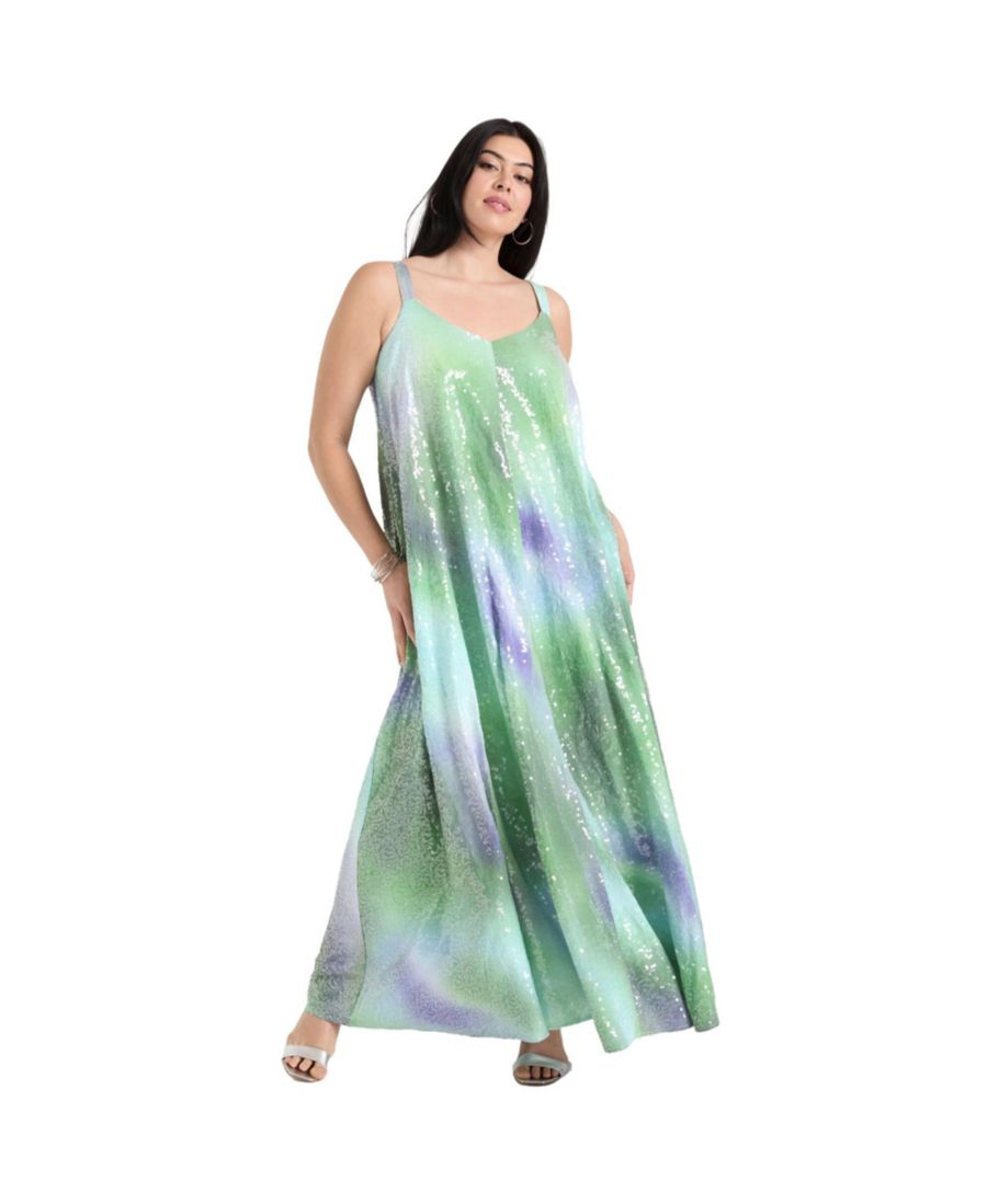 

Женское макси-платье June + Vie с пайетками June & Vie, Cool multi mist