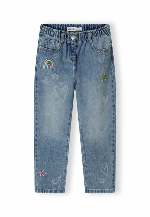 Джинсы с эластичным поясом и принтом, зауженного кроя. Minoti, Blue Denim — фото 3