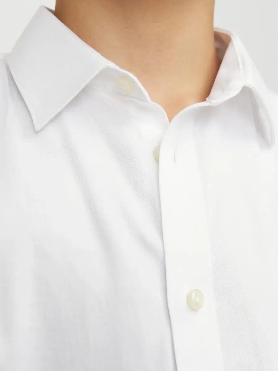 Детская рубашка с длинными рукавами Jack & Jones "JPRPARMA SHIRT L/S NOOS JNR" Jack & Jones Junior, белый — фото 4