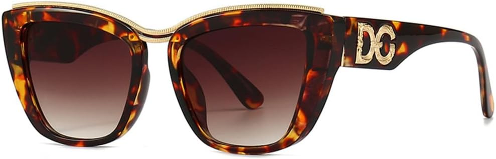 

Солнцезащитные очки «кошачий глаз» 2027 года для женщин, солнцезащитные очки для мужчин в овальной оправе с защитой от УФ-излучения UV400, коричневые, один размер MTZJH, One Color