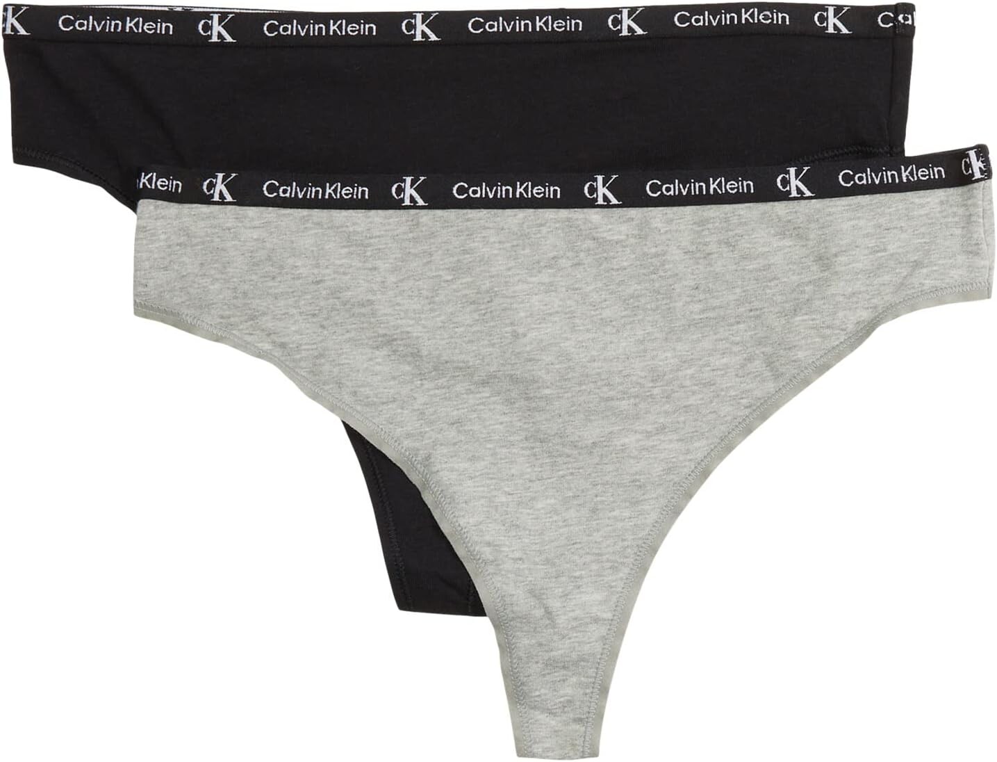 

Стринги Calvin Klein Underwear 1996 Cotton Modern Thong 2-Pack, цвет Black/Grey Heather