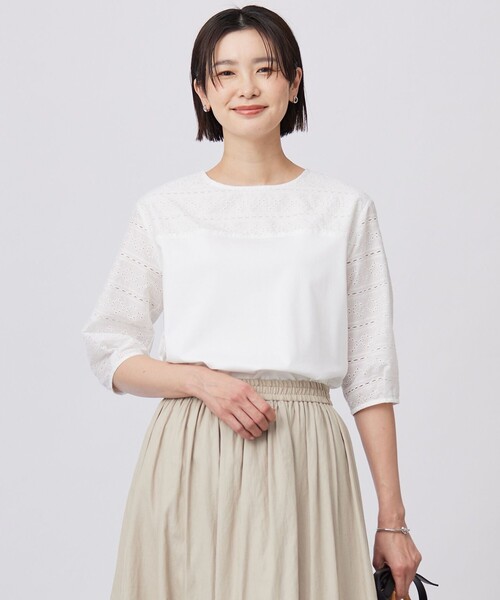 

Топ трикотажный гладкий с вышивкой J.PRESS, белый