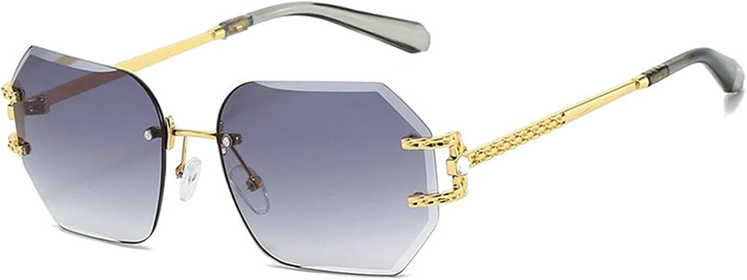 

Солнцезащитные очки без оправы Helena, модные, популярные, для женщин и мужчин, квадратные, для летнего отдыха и путешествий, защита от УФ-излучения UV400, C1