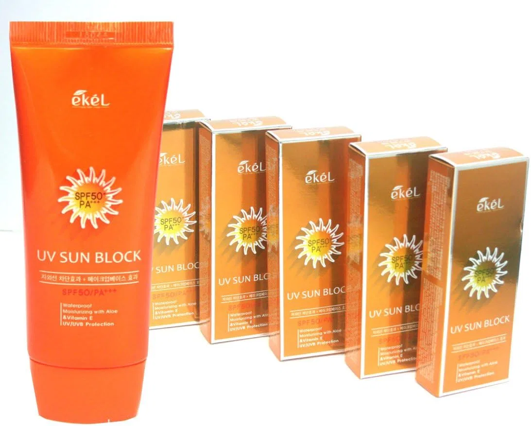 Солнцезащитный крем EKEL с алоэ и витамином E SPF 50 PA+++ 70 мл