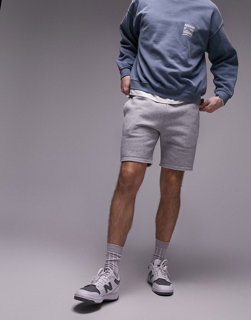 

Серые шорты из джерси классического кроя Topman