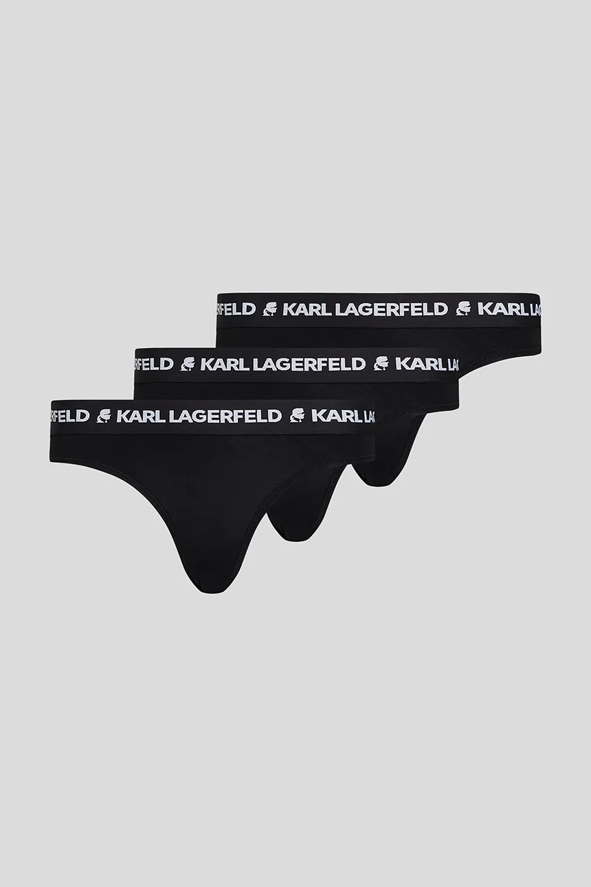 

3 пары хлопковых трусов Karl Lagerfeld, черный